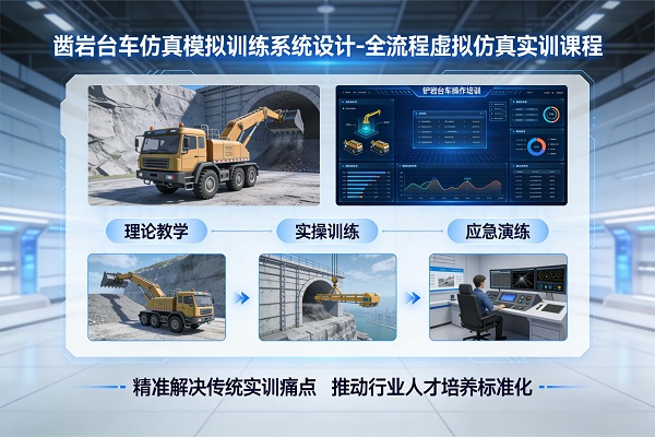 凿岩台车仿真模拟训练系统设计-全流程虚拟仿真实训课程
