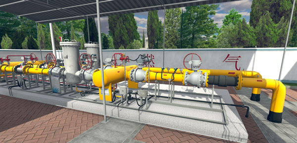 油气储运模拟仿真实训中心的城市燃气输配虚拟仿真模块